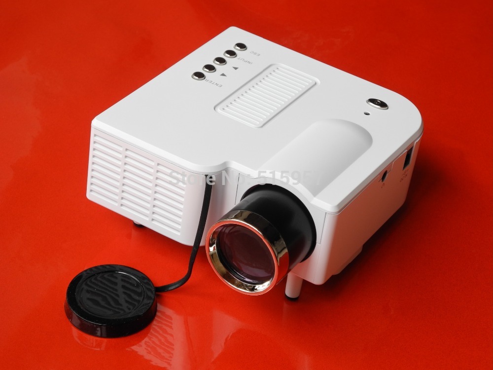 Factory Wholesale Native 320 X 240 Portable Multimedia LED Mini Projector Desk Type 80" Display AV-in Video(China (Mainland))