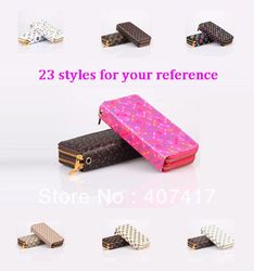 Free Shipping New Design Cheap Famous Brand Women PU Leather Wallet Ladies' Purse for Promotion(China (Mainland))