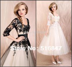 2013 Stock New Beautiful Sleeves Wedding Prom Dresses Bridal Gown/Evening Dresses SZ :6-16 Free Shipping(China (Mainland))