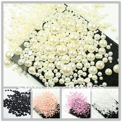 Free shipping 1000pcs/bag mixed 2 3 4 5 6 8 10mm ABS imitation pearls half round flatback pearls for DIY decoration(China (Mainland))
