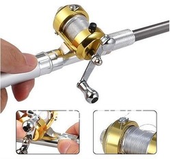 free shipping 1pcs Mini Pocket Pen Fishing Rod Pole Reel Line Set New(China (Mainland))