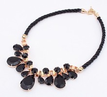 Min order 10 USD Europe&America Exaggerated Geometry jewelry Fashion Drop water Choker Cheap Necklace SPX1801  Black+white