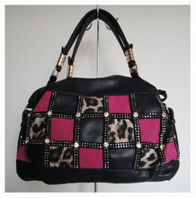Fashion ladies’handbag,designer bag,Material:PU + Rhinestone,Size:37 x 27cm,Thickness;16cm,black,Two function,Free shipping