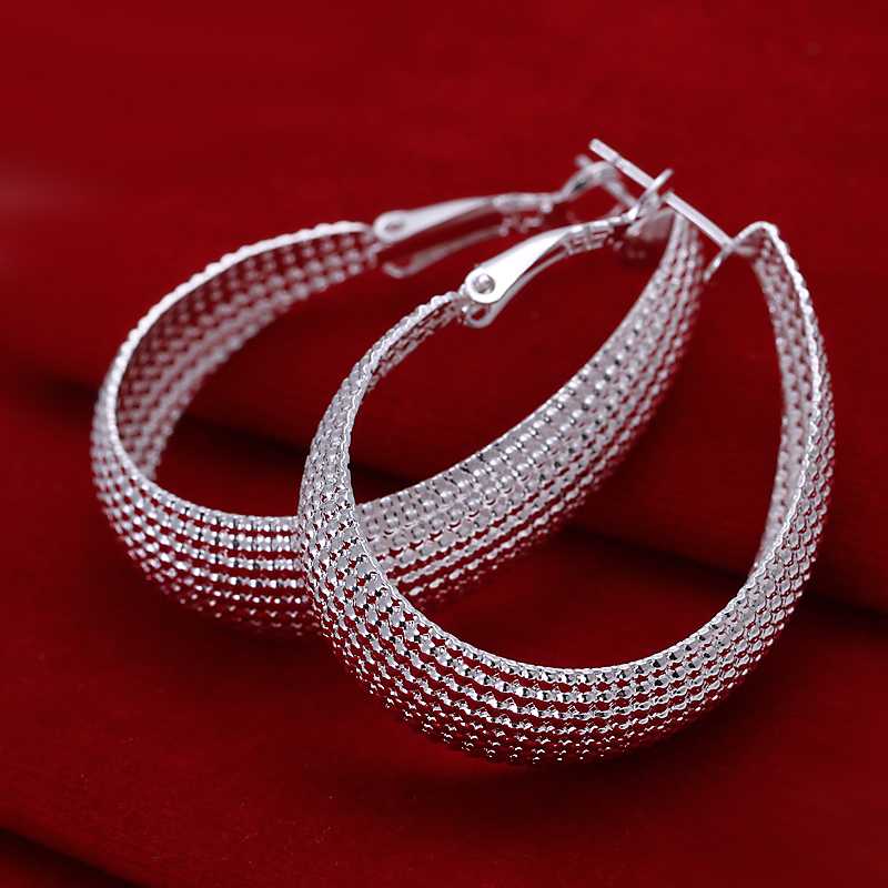 Hot Sale Free Shipping 925 Silver Earring Fashion Sterling Silver Jewelry Flat U web Earrings SMTE064