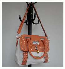 stylish handbag Size 33 x 25cm PU Rhinestone 3 different colors white two function Free shipping
