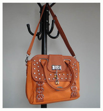 stylish handbag Size 33 x 25cm PU Rhinestone 3 different colors orange two function Free shipping