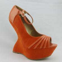 Women s shoes velvet hasp 15cm super elevation wedges open toe sexy t sandals women s