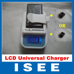 New US LCD Display Universal charger+EU plug Converter adapter For mobile phone battery power converter Free Shipping(China (Mainland))