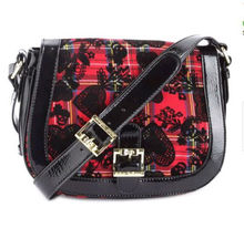 2013 New Flocking love small package red and black Satchel