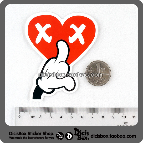Min.order is $10(mix order)shipping free MICKEY kaws personality cartoon stickers laptop waterproof sticker(China (Mainland))