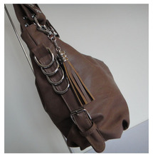 A053 brown designer women s bag lady bag Size 44 x 29cm PU hanging ornament 6