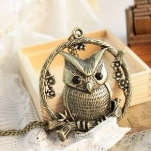Free shipping Fashion new High quality Graceful Retro Style cute owl necklace jewelry for women wholesale
