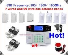 1 set xNEW 106 zones GSM home alarm system wireless Burglar Alarm Auto Dialing