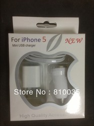Home Wall charger+Car Charger+USB sync&charge Cable for iPhone 5 3 in 1 charger kit for iphone5 with retail package(China (Mainland))