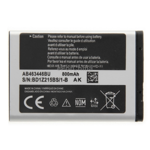 High Capacity Mobile Phone Battery for Samsung X208 C3520 Battery 800 mAh