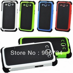 Free Shipping Dual Layer Hybrid Hard Phone Case Cover For Samsung Galaxy S3 III i9300 Choice 5 Colors(China (Mainland))