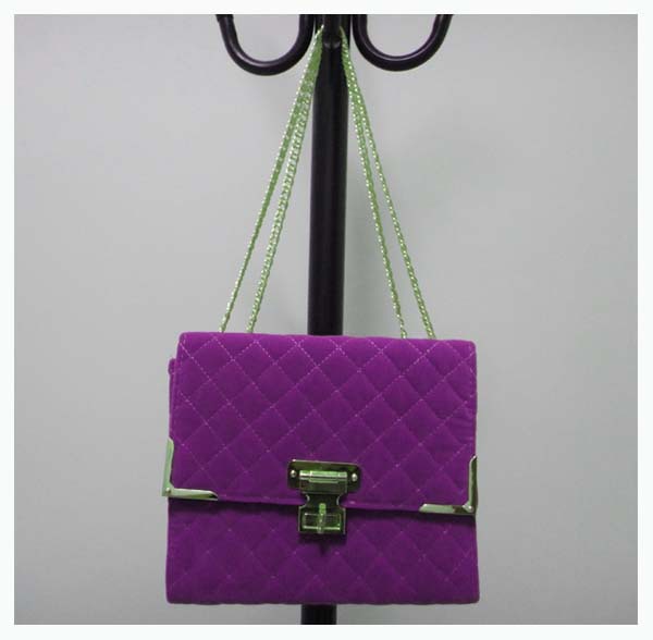 Designer lady handbag stylish bags Size 24 x 27cm material velvet Colors purple shoulder straps two