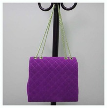 Designer lady handbag stylish bags Size 24 x 27cm material velvet Colors purple shoulder straps two