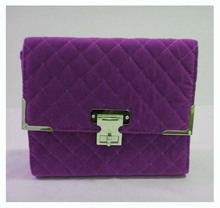 Designer lady handbag stylish bags Size 24 x 27cm material velvet Colors purple shoulder straps two