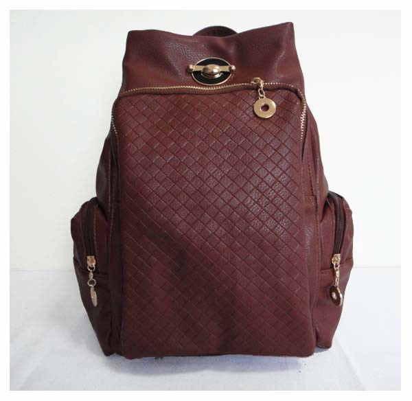 Hot sale fashion Backpacks material PU brown size 37 x 35cm 4 different colors packing 1pcs