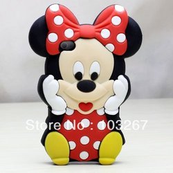 Deco Fairy Branded 3D Cute Cartoon Mouse Soft Silicone Case Cover for Iphone 4 4G 4S(China (Mainland))