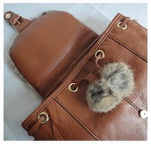 wholesale ladies Backpack Leisure bag brown Size 27 x 25cm PU rabbit fur 3 different colors