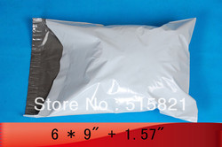 $15.5 200PCS- 6" x 9" 153mm x 230mm+40mm POLY MAILERS BAGS ENVELOPE-2 different thickess-60 or 65micron(China (Mainland))