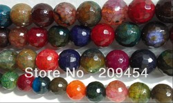 Fashion Jewelry Colorful Coral Faceted Agate Beads 8mm-94pcs ,10mm-76pcs ,semi precious stone beads(China (Mainland))