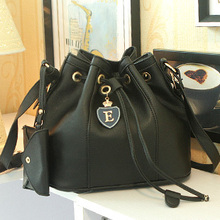 2013 spring and summer excellent beige buckle drawstring bucket bag one shoulder cross-body women’s handbag bag
