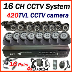 Free shipping by DHL/EMS/UPS 16 CH CCTV system,8pcs indoor +8pcs outdoor 420tvl camera surveillance system(China (Mainland))