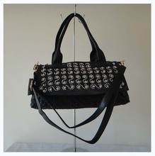 Designer ladys handbag DKB 2818 A0078 black size 28x18cm PU fabric with Rhinestone shoulder straps two