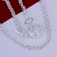 crystal heart  necklace Wholesale High Quality Fashion Jewelry Necklace 925 sterling  Silver  nice Necklace2013 new