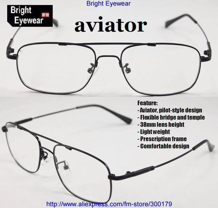 Bestselling aviatorr pilot-style memory titanium metal flexible bridge/temple optical eyeglasses prescription spectacles frame