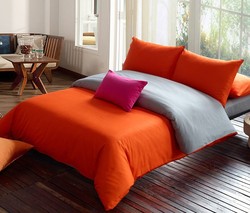 Free Shipping bedding modern,orange grey duvet set,twin,queen, king comforter sets,cotton bedspread,(China (Mainland))
