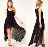 Women's skirts chiffon dress with asymetric style Front short behind long  Dovetail skirts h194 Free shipping