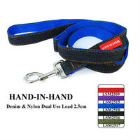 Wholesale Free shipping (5 colors) 5pcs/lot Lively Pet Dog Denim & Nylon Dual Use Lead 2.5cm