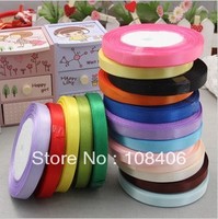 Free shipping ! 3/8" (9mm) single face Satin Ribbon/webbing decortion/crafts materials, 25 yards/roll, MOQ: 250Y