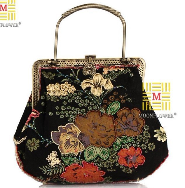 Women's Retro Craft Beaded Bags, Leisure Handbags, Personalized Fashion Shoulder bag NO 7014 Free Shipping(China (Mainland))