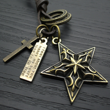 Wholesale 2015 New HOT Sale Fashion Jewelry Men s copper alloy Cross Pendant Charms Leather Necklace