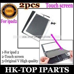 High quality for ipad 2 touch screen digitizer New Black and white the same price 20pic//lot Assembly with home btton 3M YI2003(China (Mainland))