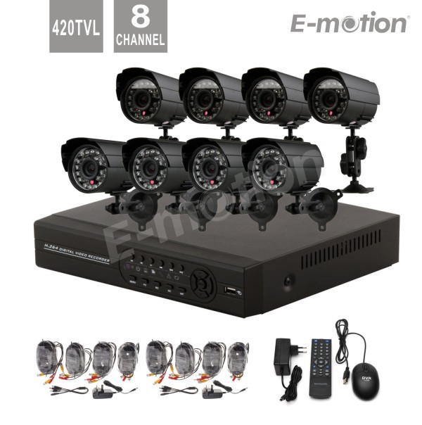 Home 8CH H.264 Surveillance Network DVR Day Night Waterproof outdoor Camera DIY Kit CCTV Security 8CH Video System Mobile View(China (Mainland))