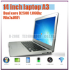 14.1'' Slim Laptop/Notebook Intel D2500 1.86GHZ Dual Core 2G RAM 320G HDD Multi Language Win7 OS Wifi Webcam(China (Mainland))