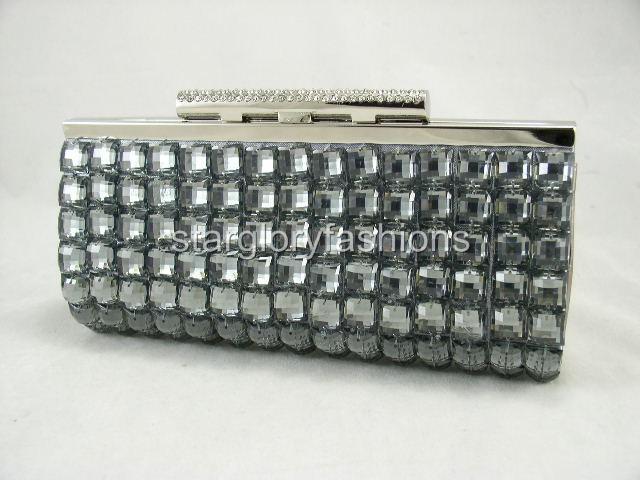 Free S H Elegant Crystals Faux Wedding Prom Purse Clutch 4 Color