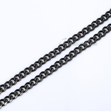 CUSTOMIZE SIZE 3 5 7mm Black Curb Cuban Chain Necklace Stainless Steel Necklace Mens Boys Chain