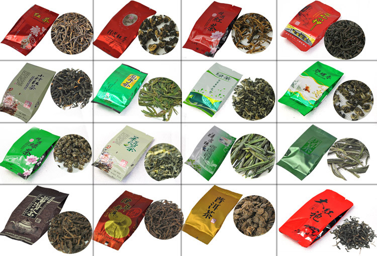 28 Different Flavors Famous Tea including Black Green White Yellow Jasmine Tea Puerh Oolong Tieguanyin Dahongpao