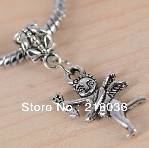 Free Shipping Wholesale Fashion Vintage Silver 30pcs Cupid Angel Style Charms Pendant Bead DIY Metal Jewelry