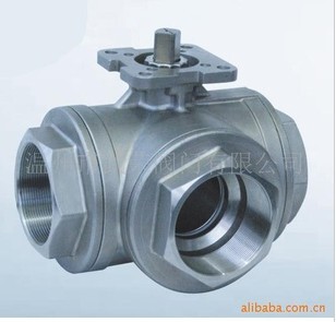 DN25 1" CF8 steel 3-WAY ball valve(ISO 5211), T port,(China (Mainland))
