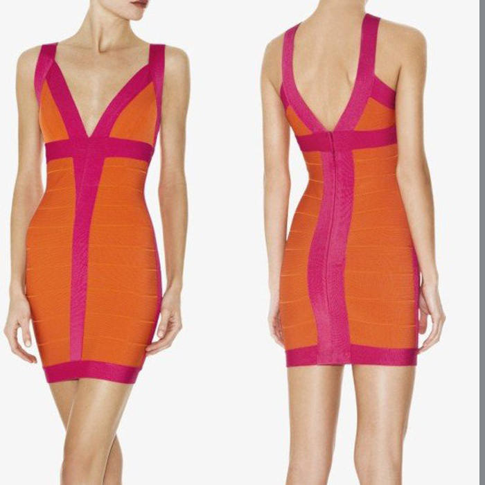 Wholesale-New-Celeb-Bandage-Bodycon-Dress-Orange-Pink-Cocktail-Party ...