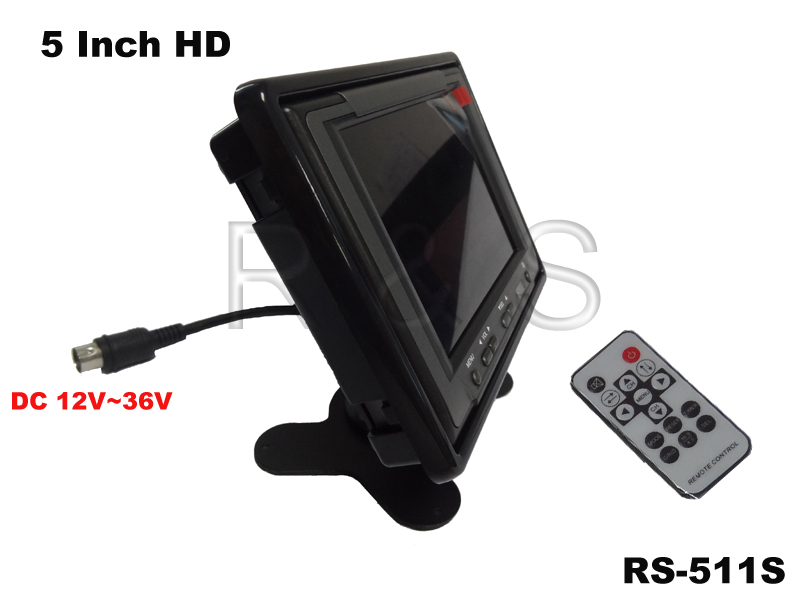 High Quality 5 inch Car Monitor RS-511S HD LCD Screen(4:3) 3 Ways Video Input(China (Mainland))