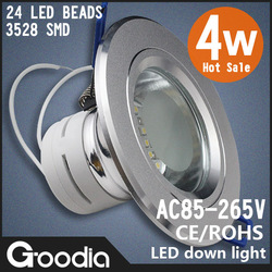 Free shipping 4w led ceiling light,3528 SMD,AC85-265V,100~120 degree,Cool white/Warm white,hole size:70-75mm,high quality(China (Mainland))